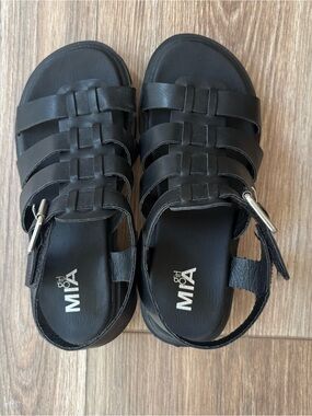 Girls/Kids Size 2 MIA Black Strappy Gladiator Sandals